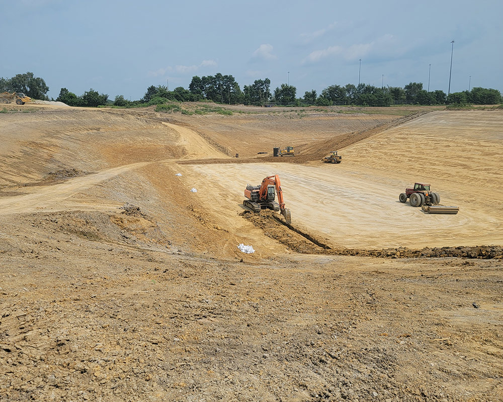 Subgrade Being Prepared for Liner Installation at a Landfill