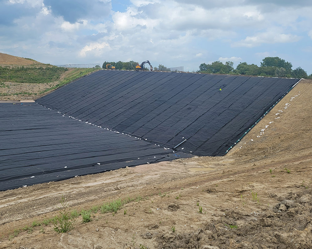 Completed Geomembrane Installation Ready for Protective Layer Installation