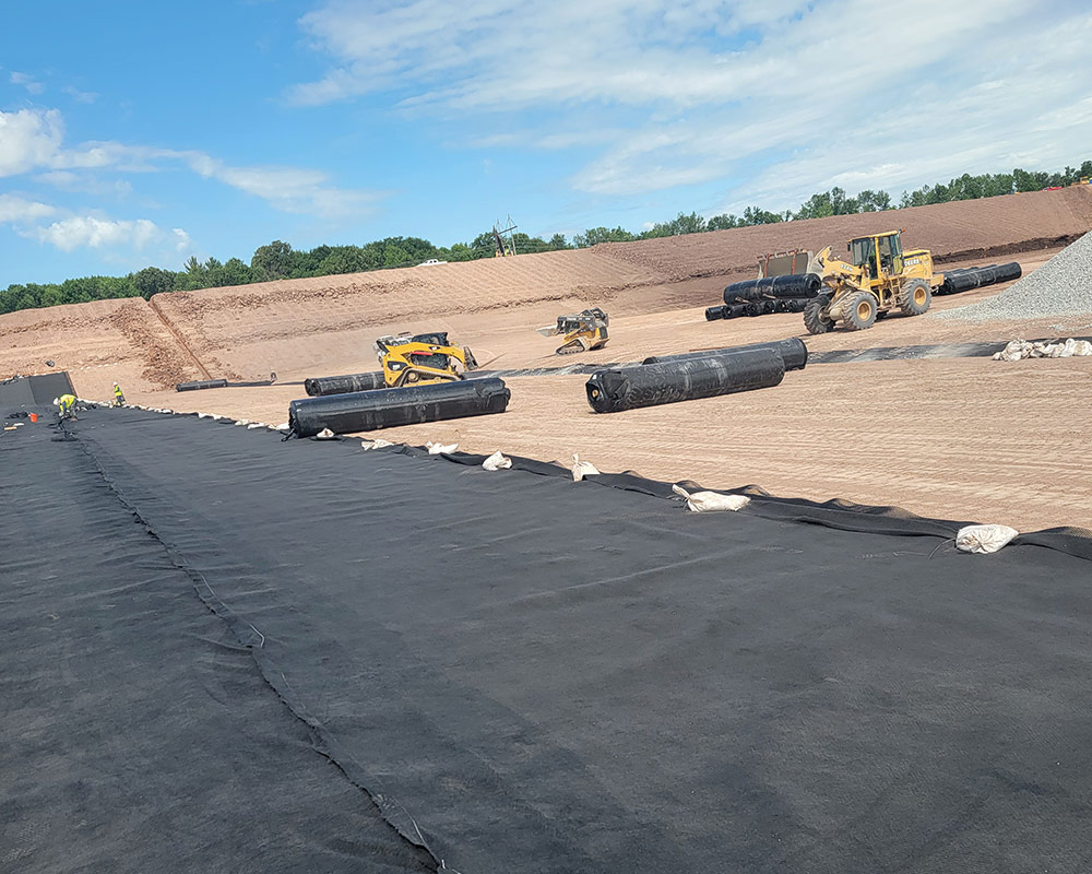 Ongoing Geomembrane and Geocomposite Installation at a Landfill