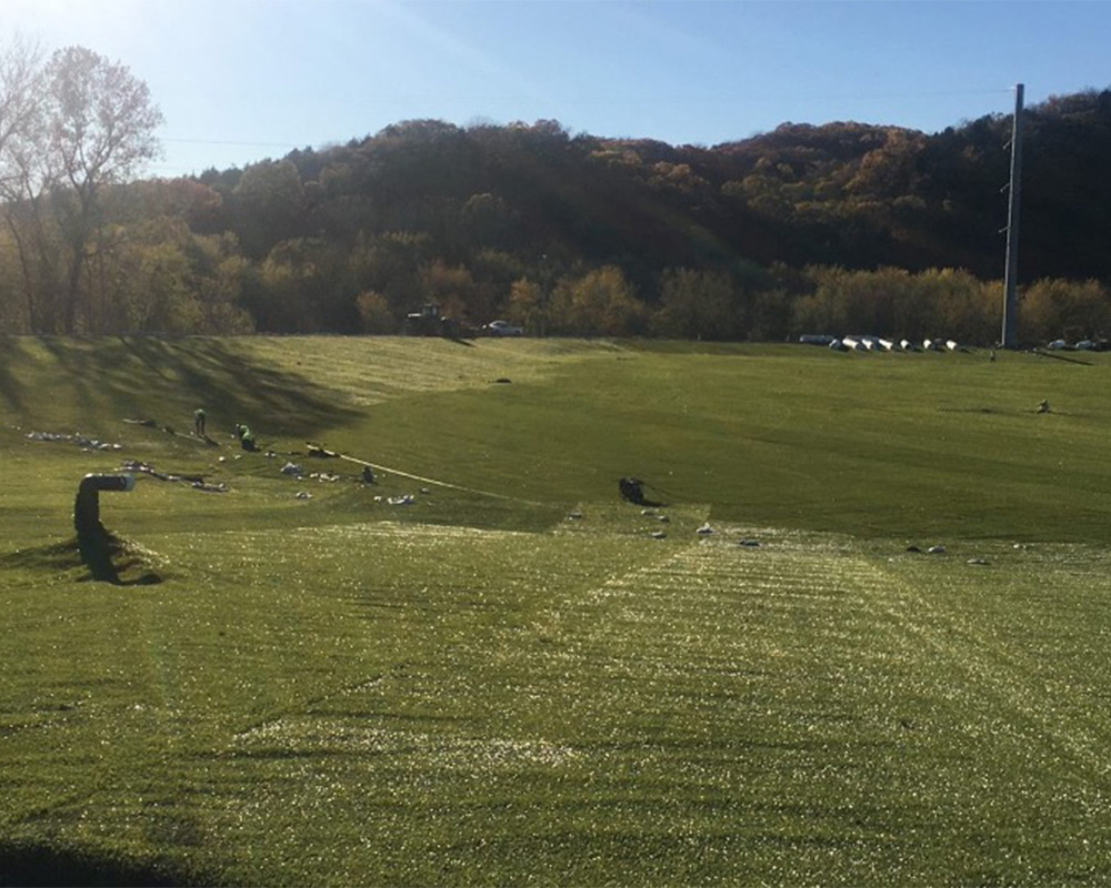 Closure Turf Installation in progress at a Power Plant